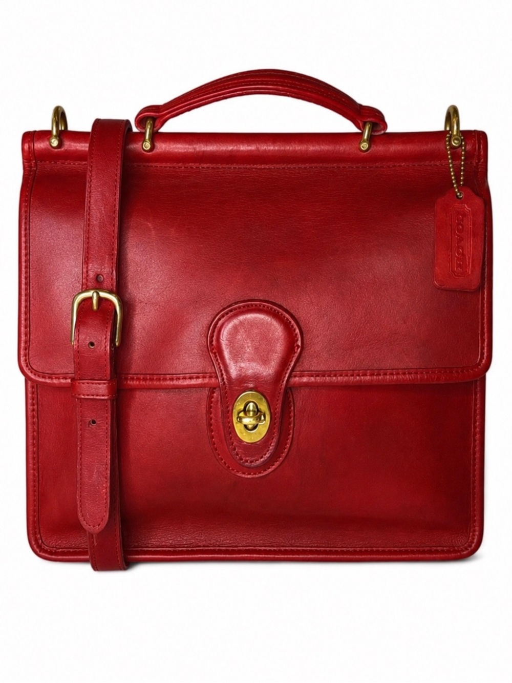 Vintage COACH Willis Red Glove Tanned Top Handle Crossbody Bag 9927 USA COA